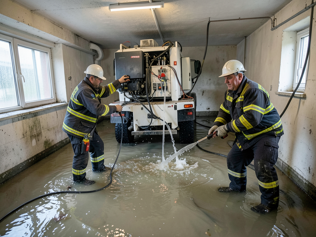 Emergency storm water extraction for homes in the