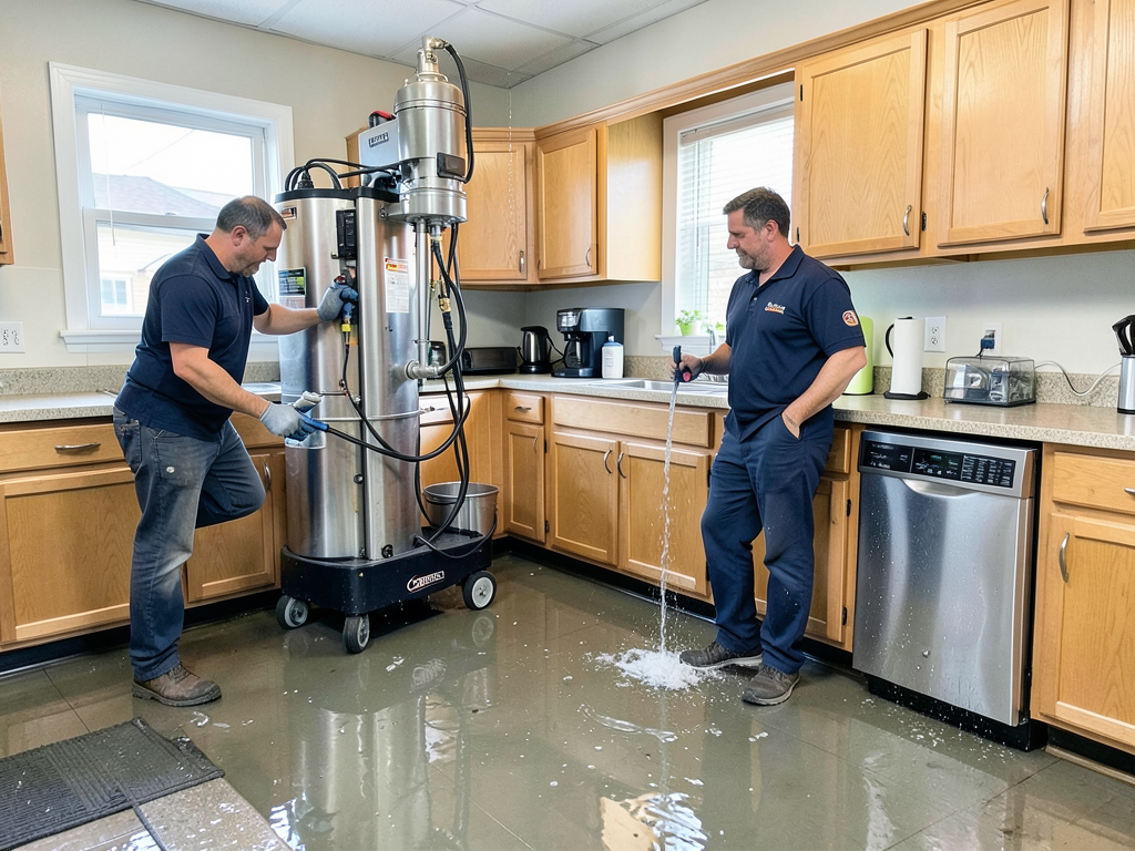 Fixing water damage from a broken dishwasher or wa