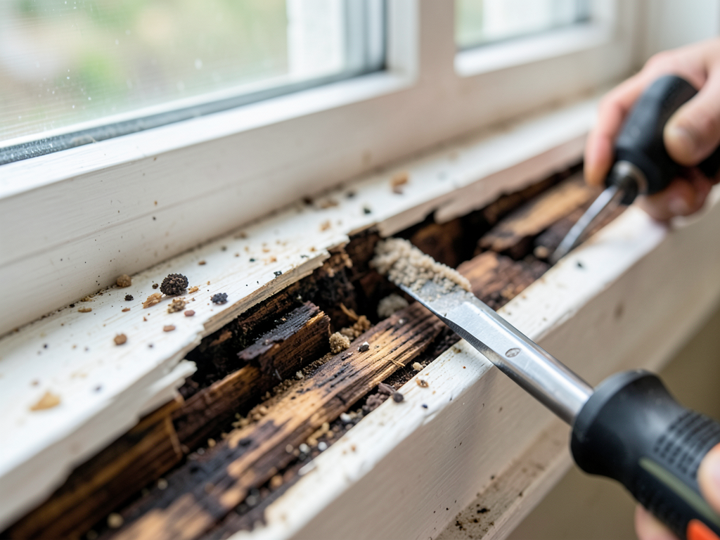 Repairing water damaged window sills in your alta